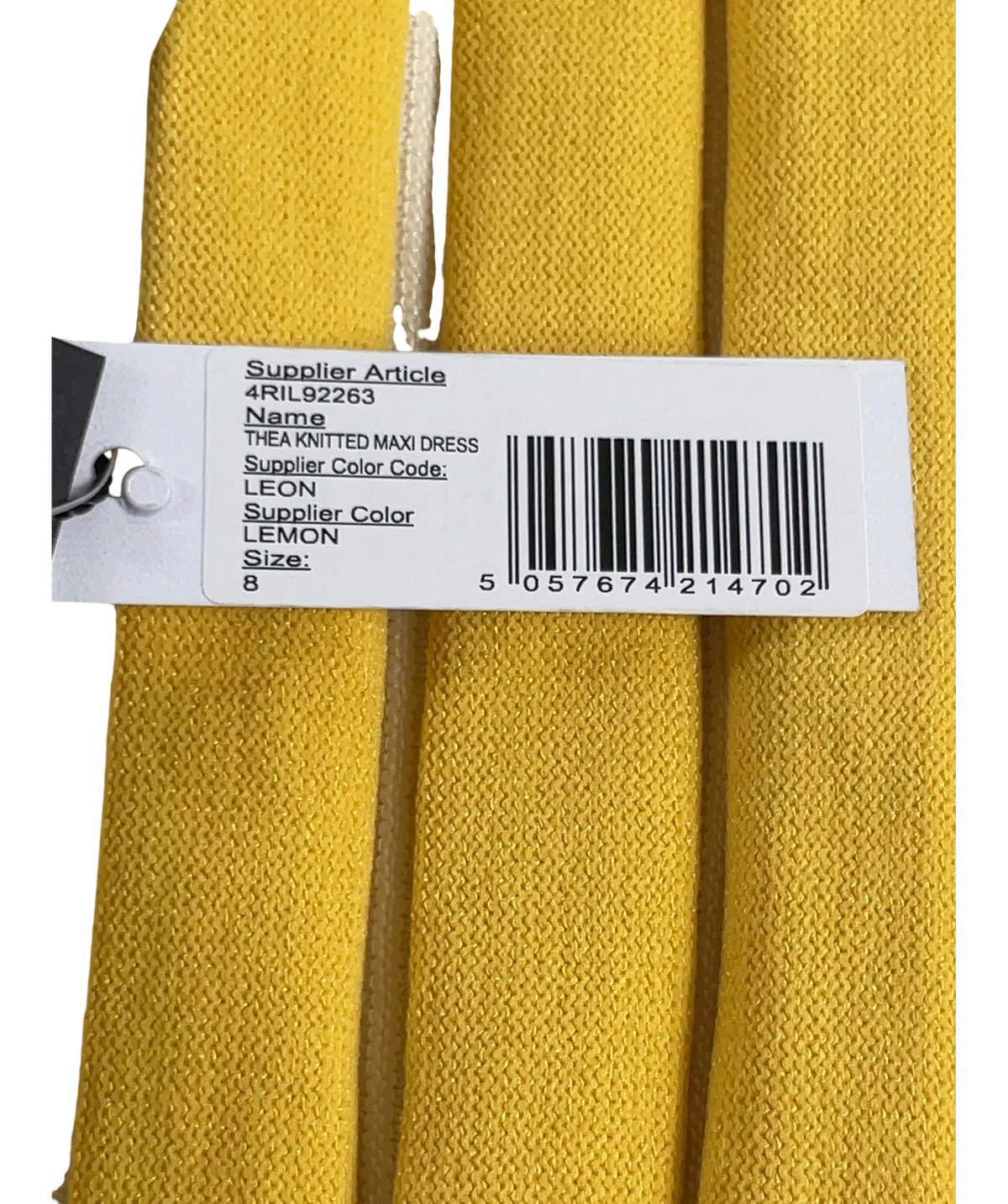 4th & Reckless Yellow Thea Knitted Bandeau Maxi Dress Lemon UK 8 — Extra shot
