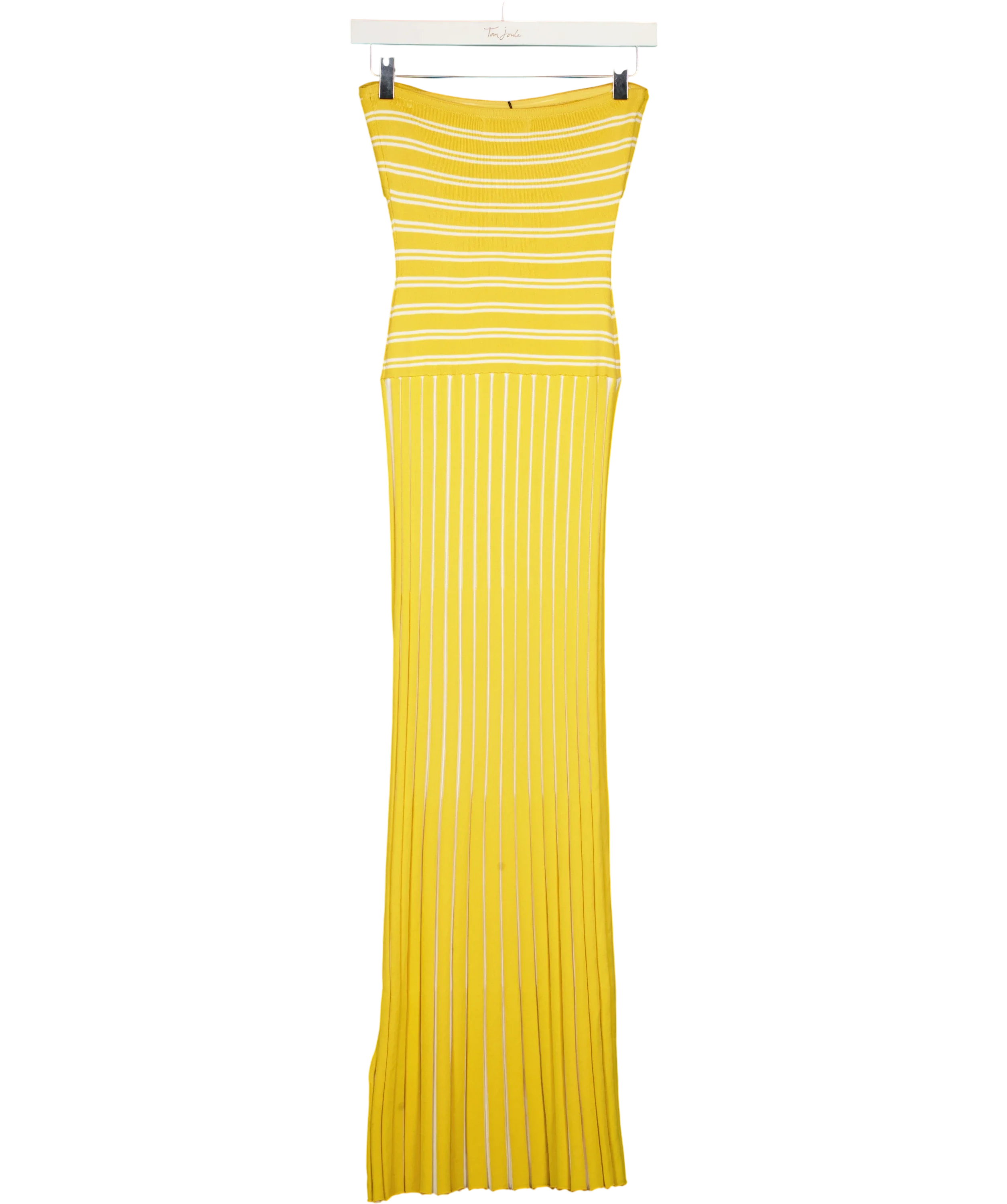 4th & Reckless Yellow Thea Knitted Bandeau Maxi Dress Lemon, size UK 8 — back