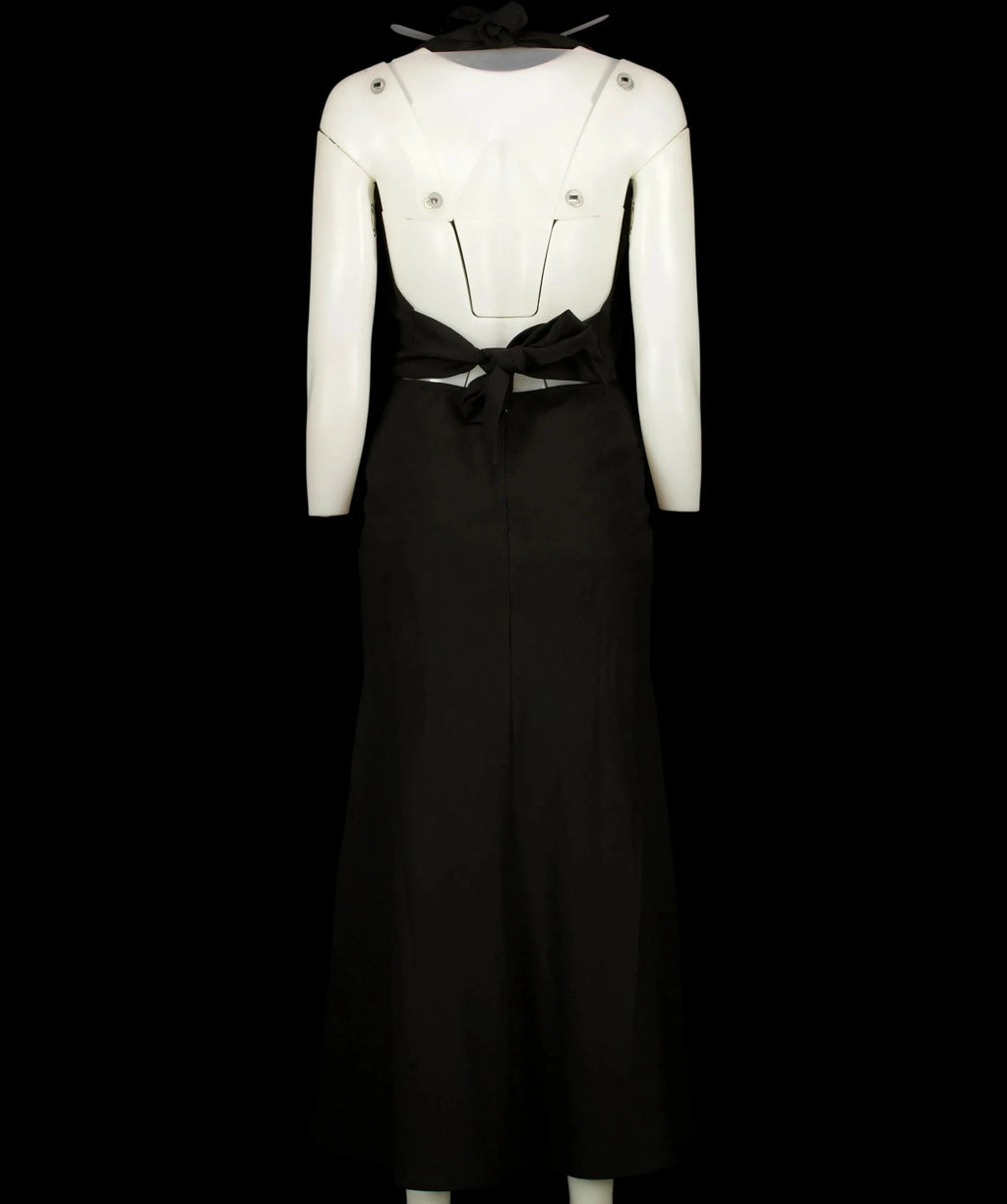Commense Black Deep V-Neck Halter Cut-Out Maxi Dress Black, size UK XS — label
