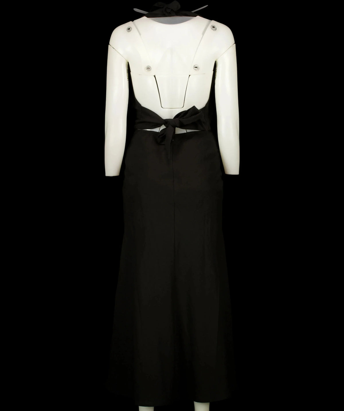 Commense Black Deep V-Neck Halter Cut-Out Maxi Dress Black, size UK XS — label