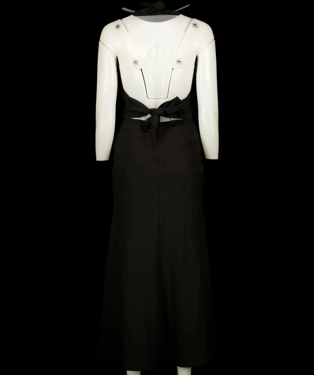 Commense Black Deep V-Neck Halter Cut-Out Maxi Dress Black, size UK XS — label