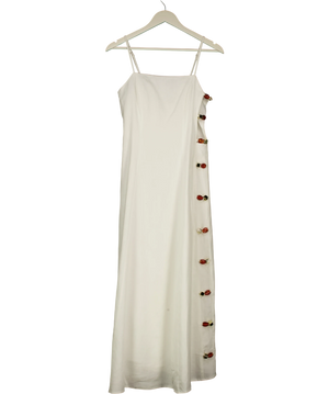 Commense Linen-blend Amber Detail Cami Maxi Dress White Size S UK S