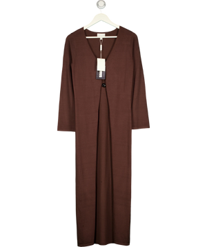 PRETTY LAVISH Maelle Maxi Knit Cardigan Chocolate Brown UK S
