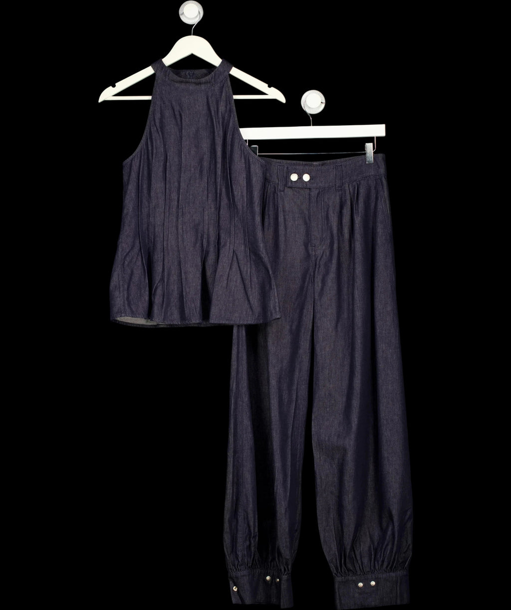 Fabrique Blue x Rebekka Bach Brooke Top and Bonnie Balloon Jeans Set Raw Denim, size UK S — detail