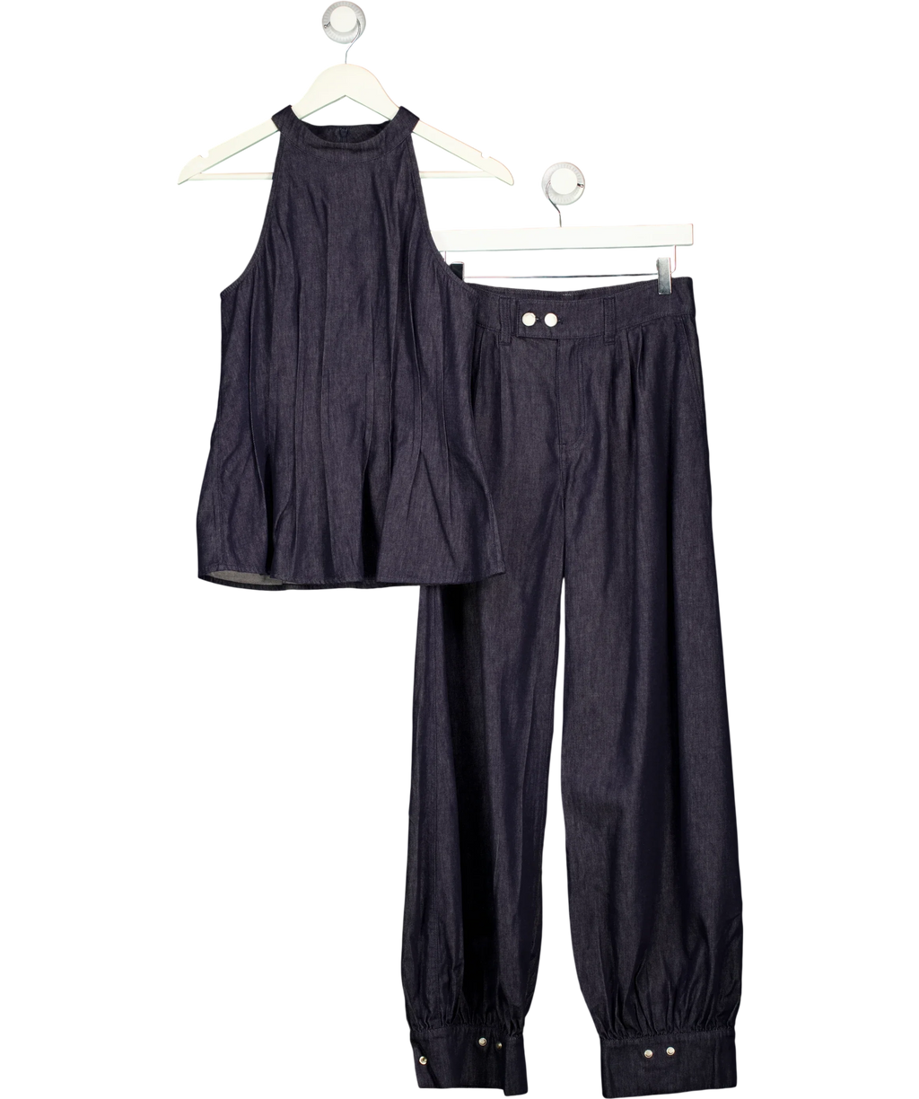 Fabrique Blue x Rebekka Bach Brooke Top and Bonnie Balloon Jeans Set Raw Denim, size UK S — front