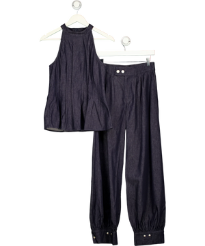 Fabrique Blue X Rebekka Bach Brooke Top And Bonnie Balloon Jeans Set Raw Denim UK S