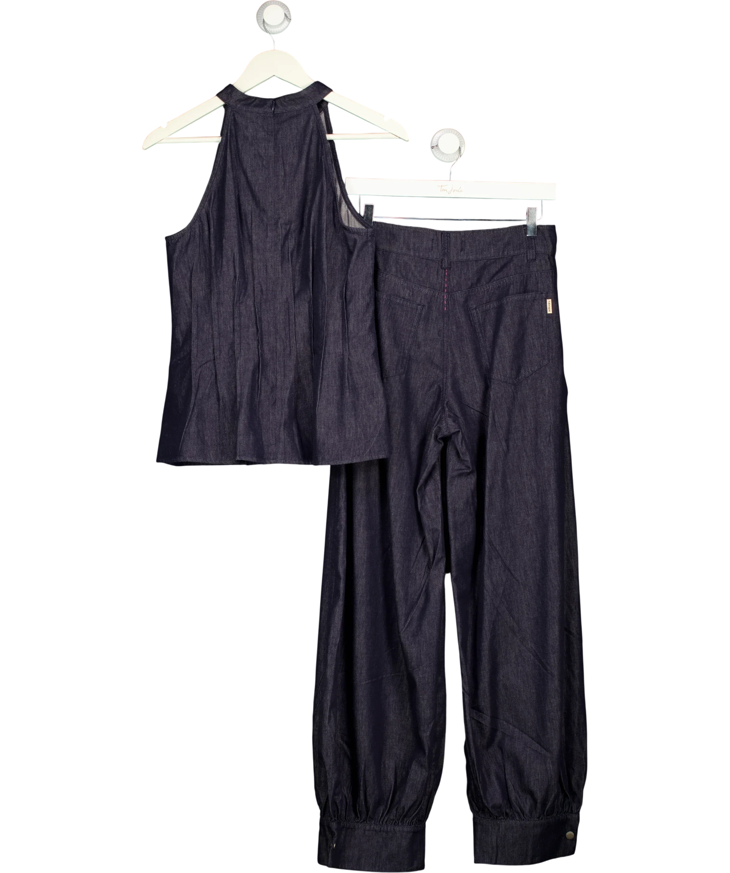 Fabrique Blue x Rebekka Bach Brooke Top and Bonnie Balloon Jeans Set Raw Denim, size UK S — back