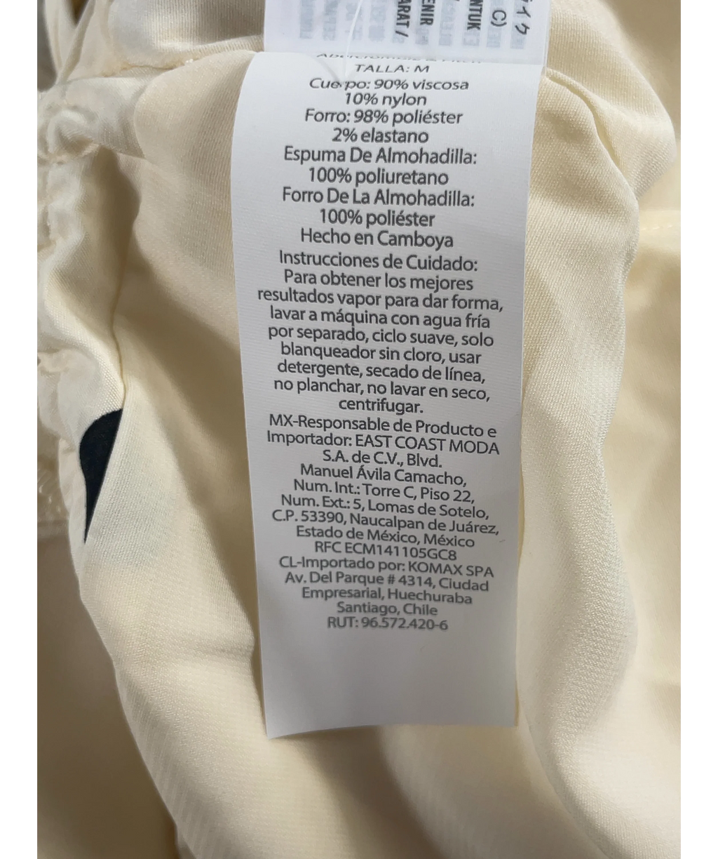 ABERCROMBIE & FITCH Yellow CREAM POLKA DOT Top & Sloane Crepe Tailored Wide Leg TROUSERS, size UK M — label
