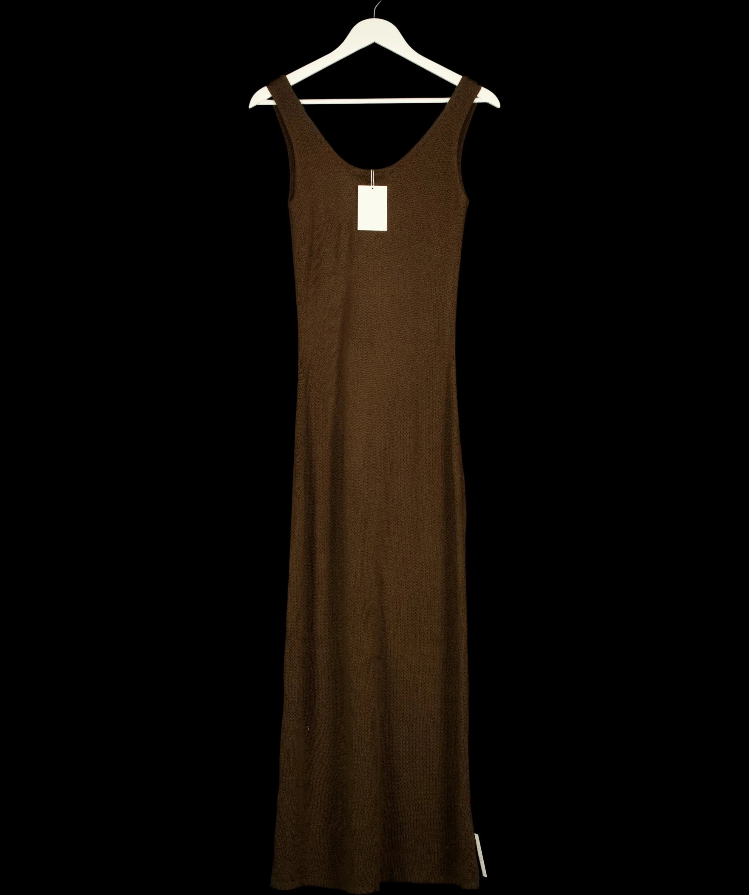 PRETTY LAVISH Brown Dora Knit Scoop Neck Maxi Dress Chocolate Brown, size UK S — detail