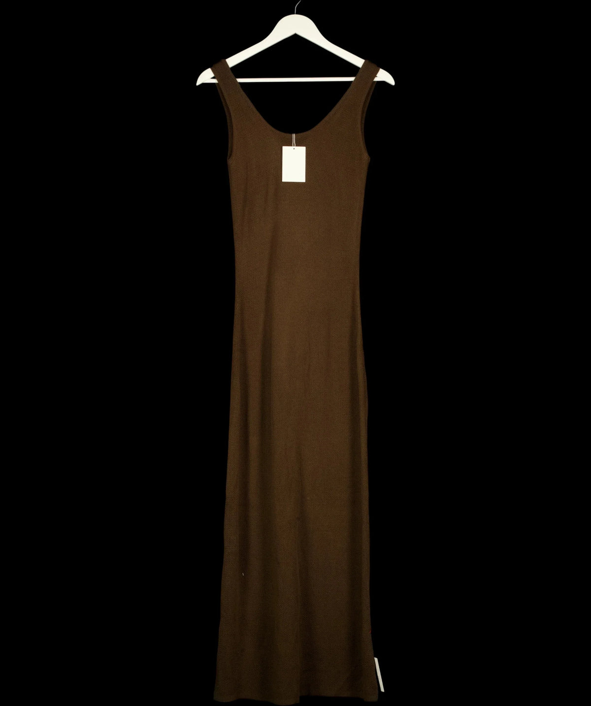 PRETTY LAVISH Brown Dora Knit Scoop Neck Maxi Dress Chocolate Brown, size UK S — detail
