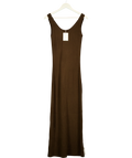 PRETTY LAVISH Brown Dora Knit Scoop Neck Maxi Dress Chocolate Brown, size UK S — front