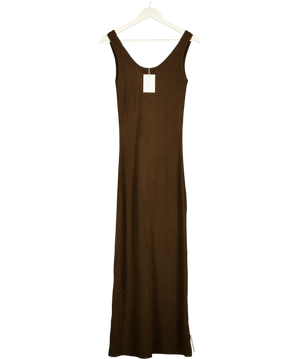 PRETTY LAVISH Dora Knit Scoop Neck Maxi Dress Chocolate Brown UK S