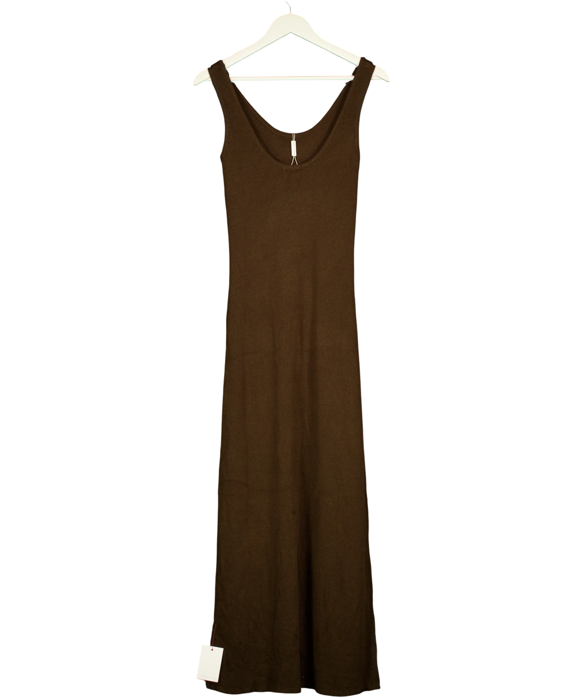 PRETTY LAVISH Brown Dora Knit Scoop Neck Maxi Dress Chocolate Brown, size UK S — back