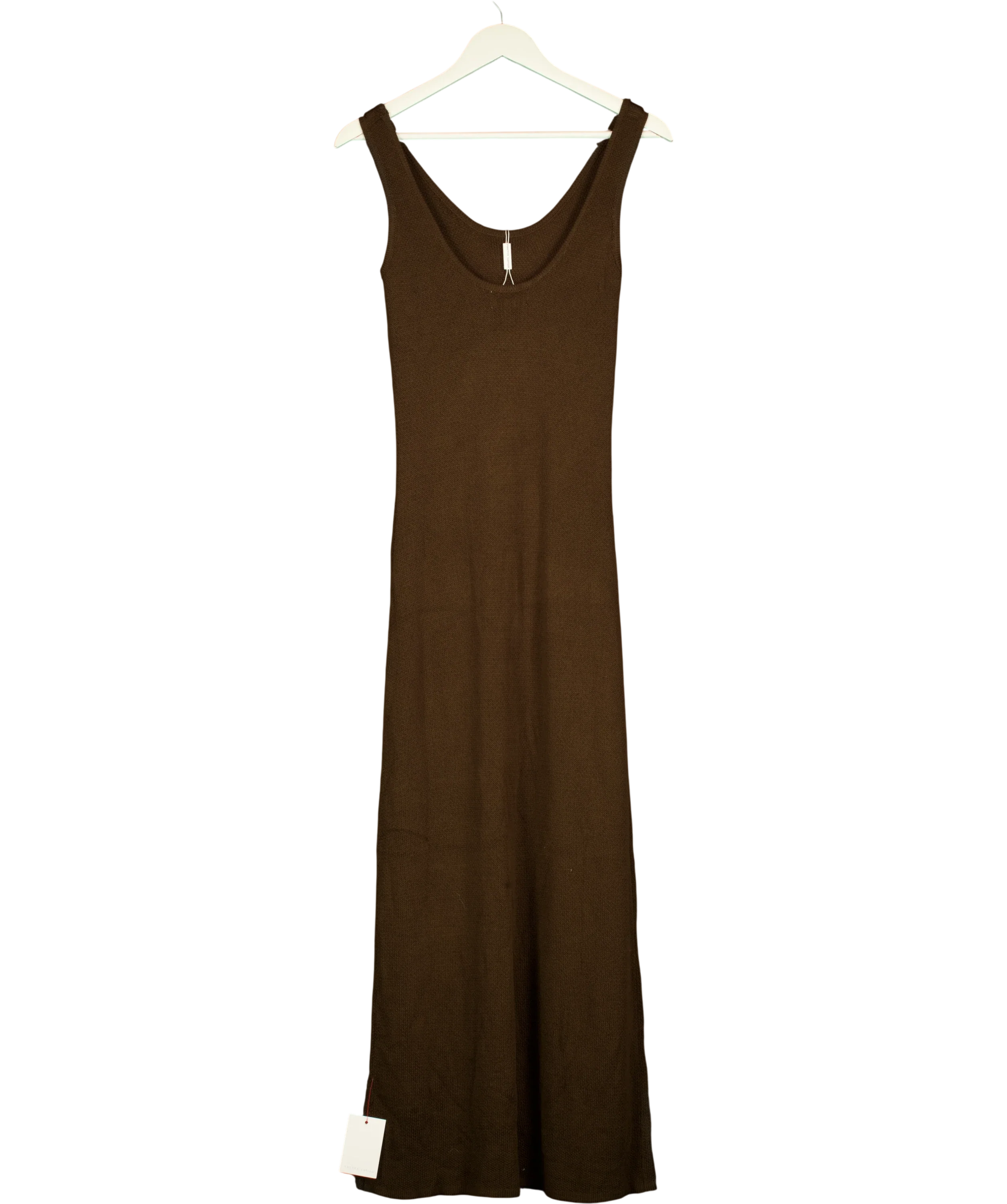 PRETTY LAVISH Brown Dora Knit Scoop Neck Maxi Dress Chocolate Brown, size UK S — back