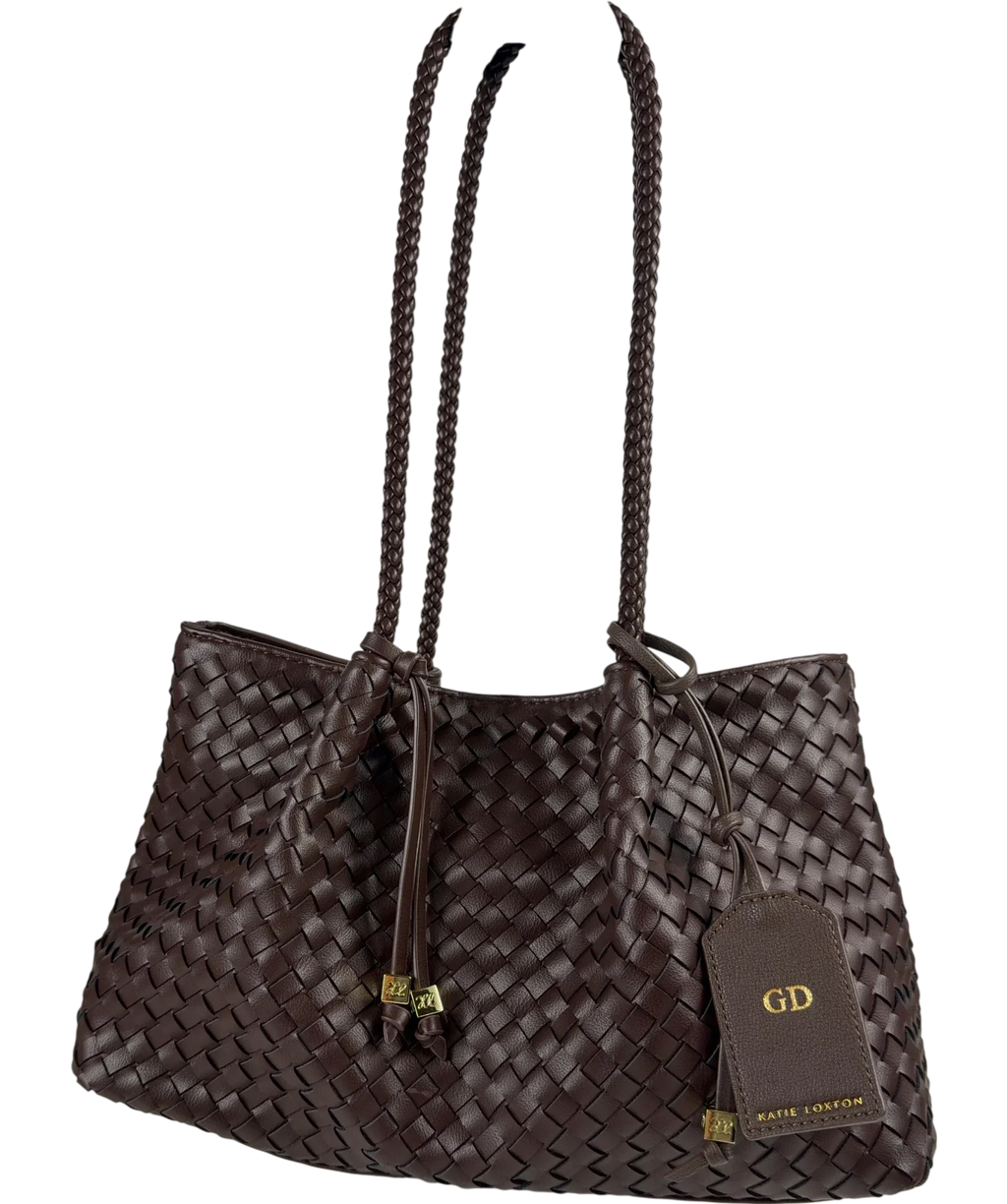 Katie Loxton Brown NOVA HAND WOVEN SMALL SHOULDER BAG — back