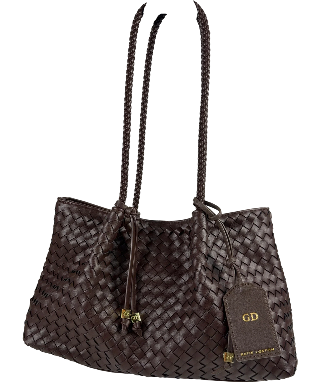 Katie Loxton Brown NOVA HAND WOVEN SMALL SHOULDER BAG — back