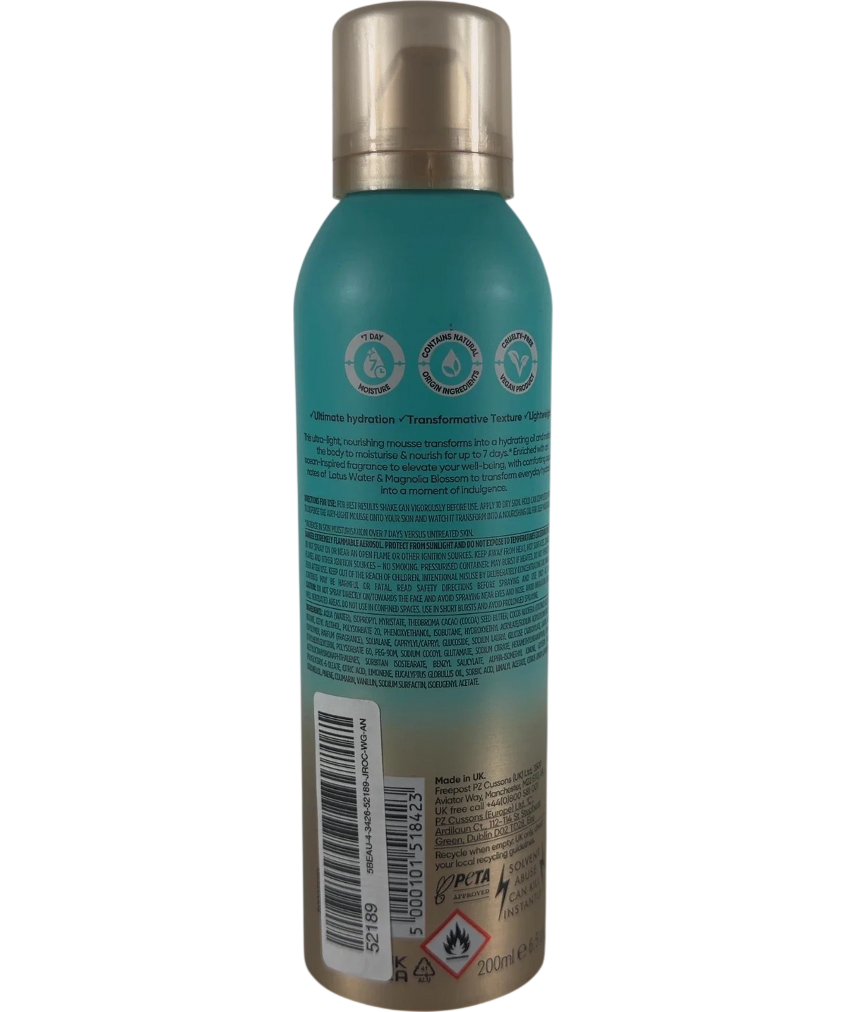 Sanctuary Spa Aqua Serenity Mousse-to-oil Body Moisturiser 200ml — Back