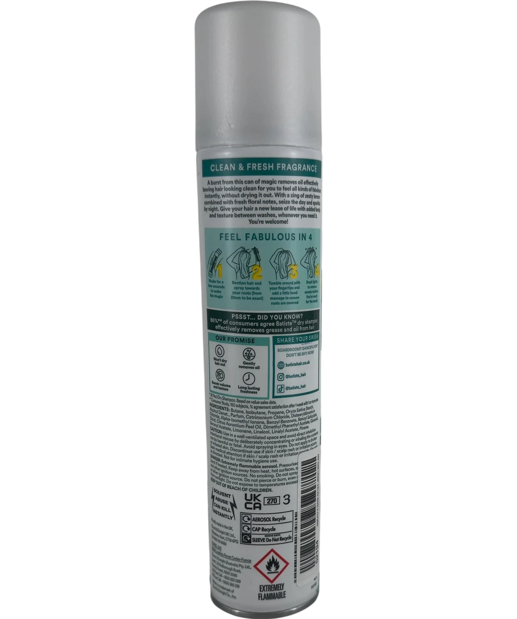 batiste Batiste Original Dry Shampoo, size 200ml — back