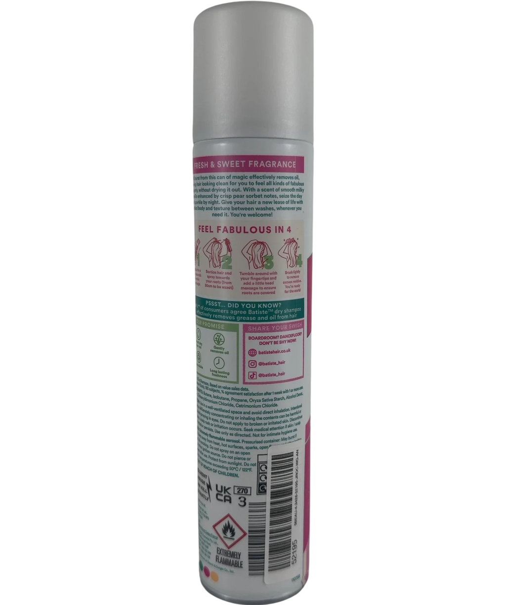 batiste Batiste Fresh Vanilla Dry Shampoo, size 200ml — back
