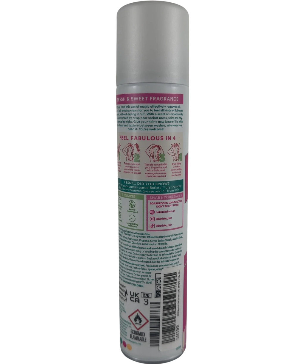 batiste Batiste Fresh Vanilla Dry Shampoo, size 200ml — back