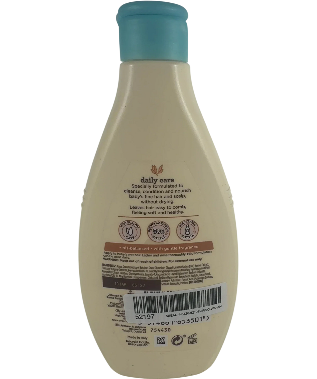 Aveeno Aveeno Baby Daily Care 2-in-1 Shampoo & Conditioner, size 250ml — back