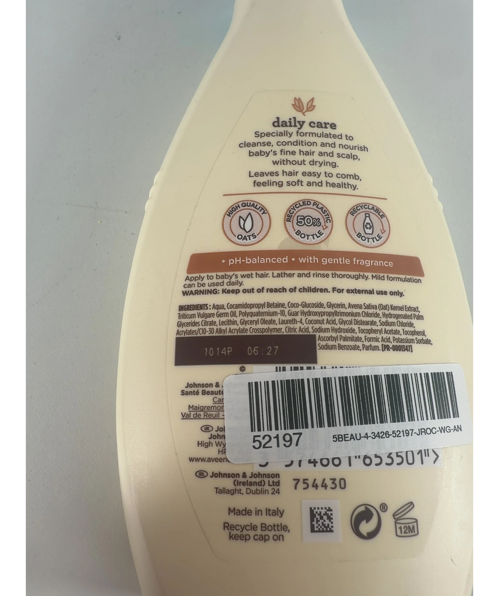Aveeno Baby Daily Care 2-in-1 Shampoo & Conditioner 250ml — Batch number or expiry date