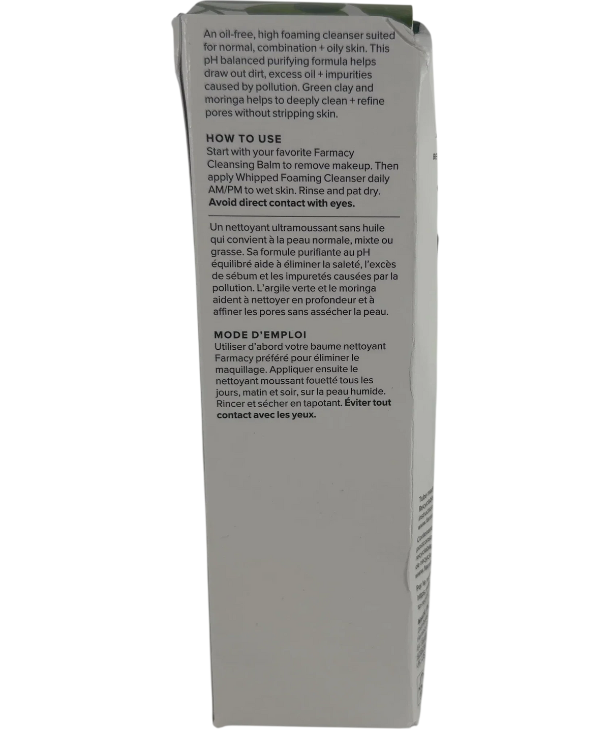 farmacy Farmacy Green Clean Whipped Foaming Cleanser, size 150ml — back