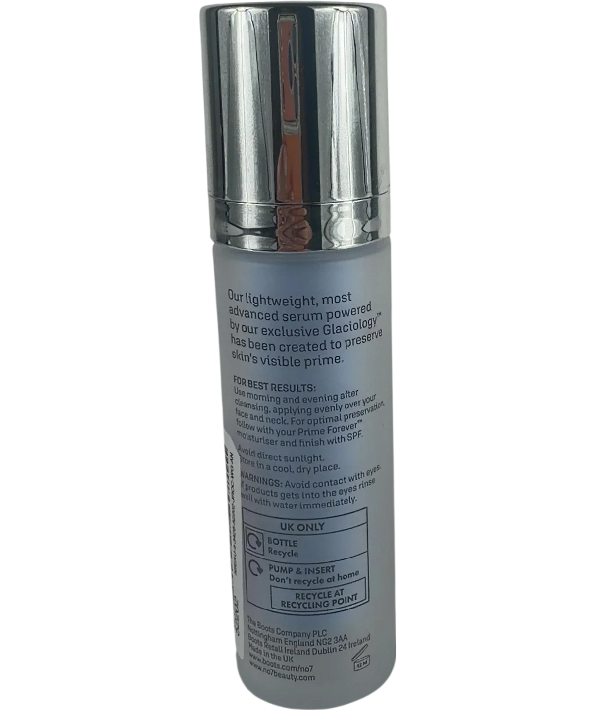 No7 No7 Prime Forever Skin Preservation Serum, size 30ml — back