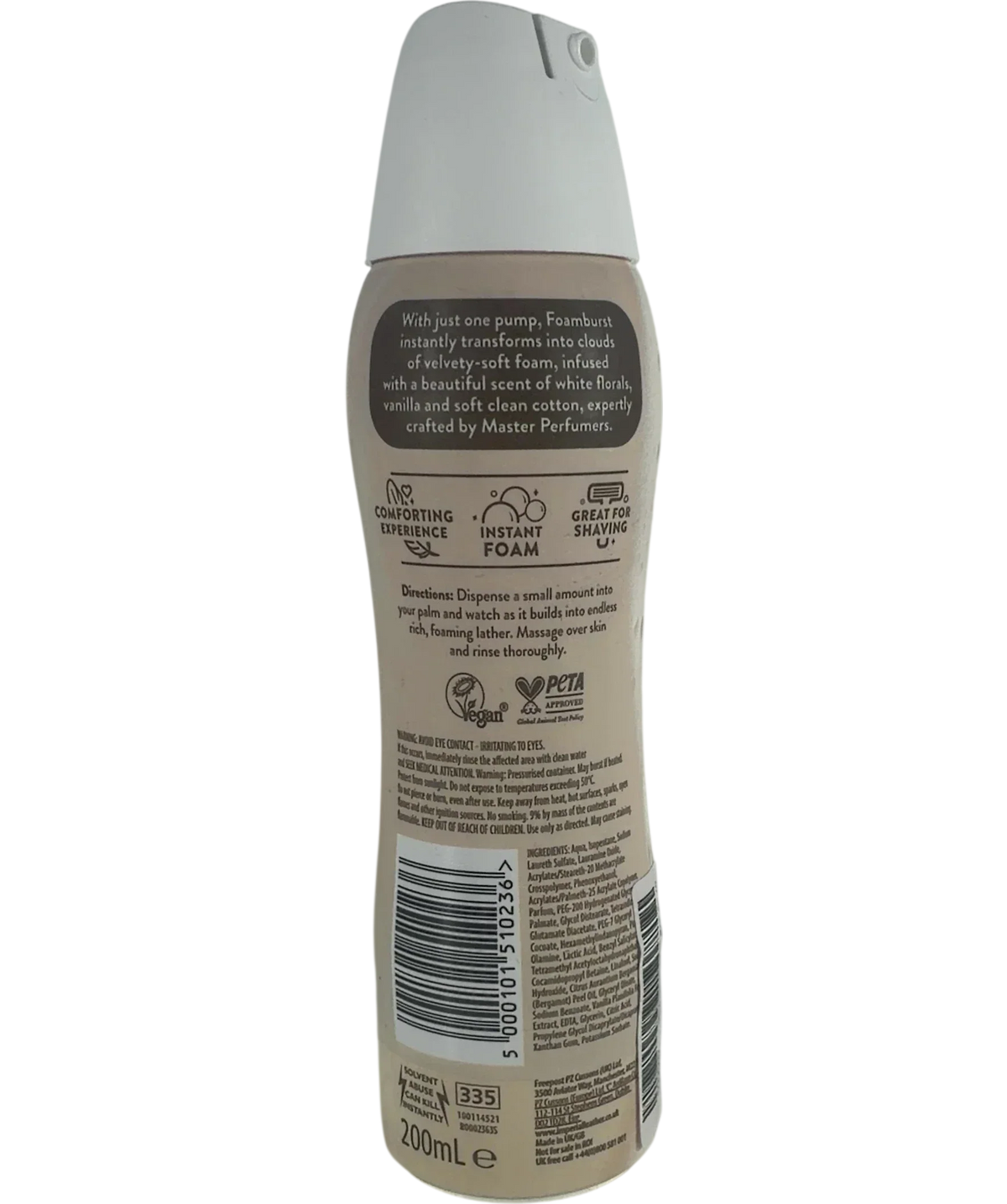 imperial leather Imperial Leather Foamburst Cotton Flower & Vanilla Body Wash, size 200ml — back