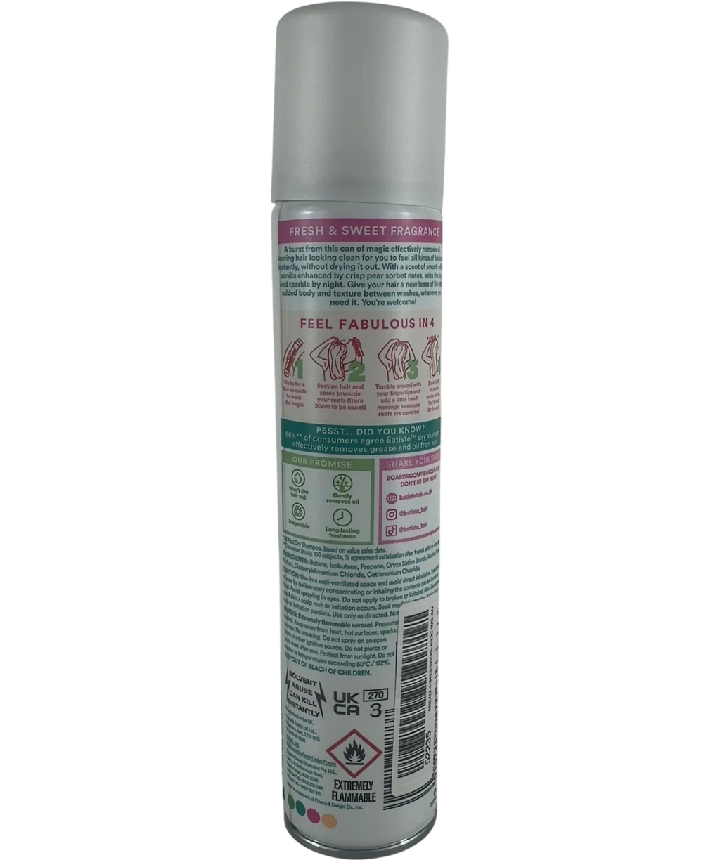 batiste Batiste Fresh Vanilla Dry Shampoo, size 200ml — back