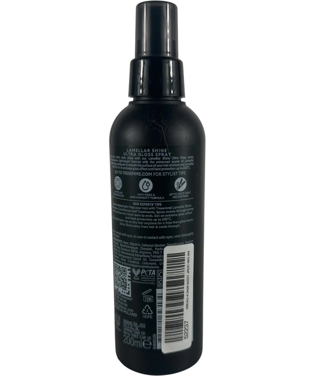 Tresemme TRESemme Lamellar Shine Ultra Gloss Spray, size 200ml — back