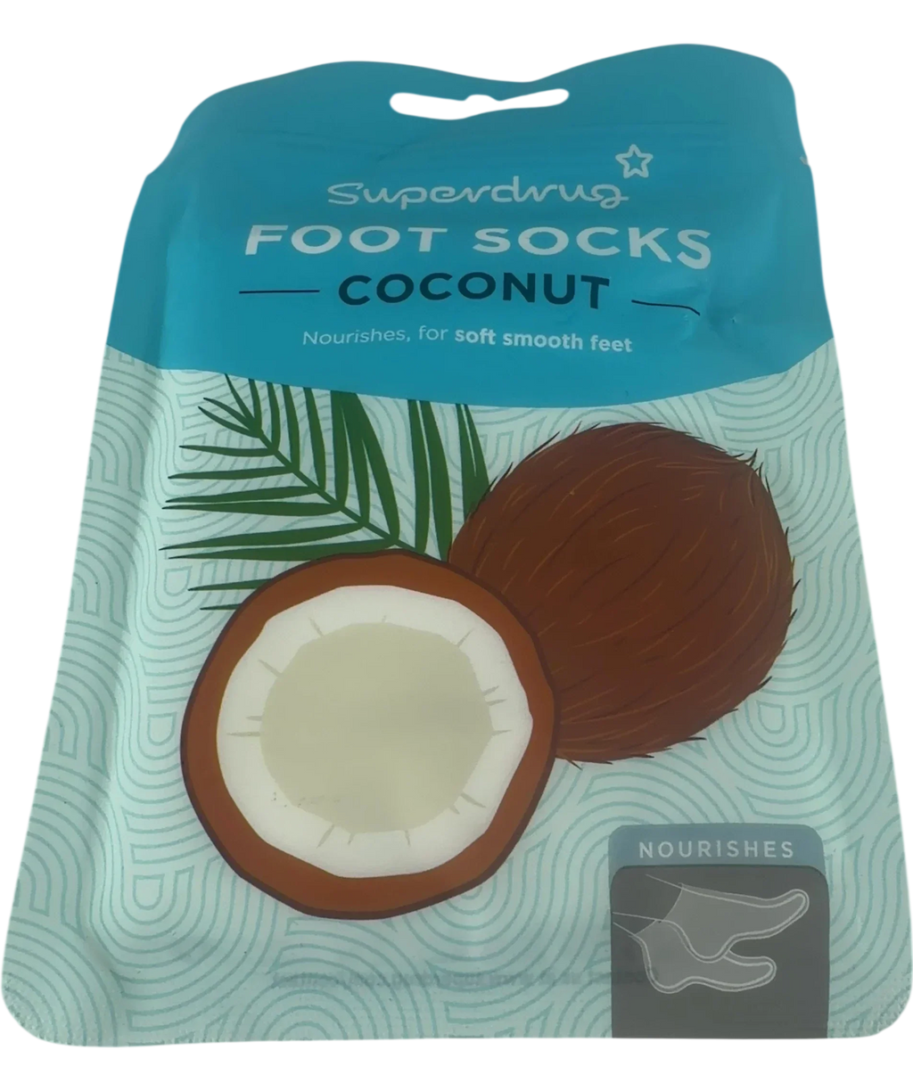 Superdrug Superdrug Coconut Moisturising Foot Socks One Size — front