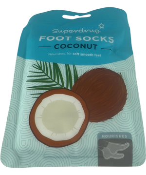 Superdrug Coconut Moisturising Foot Socks One Size One size