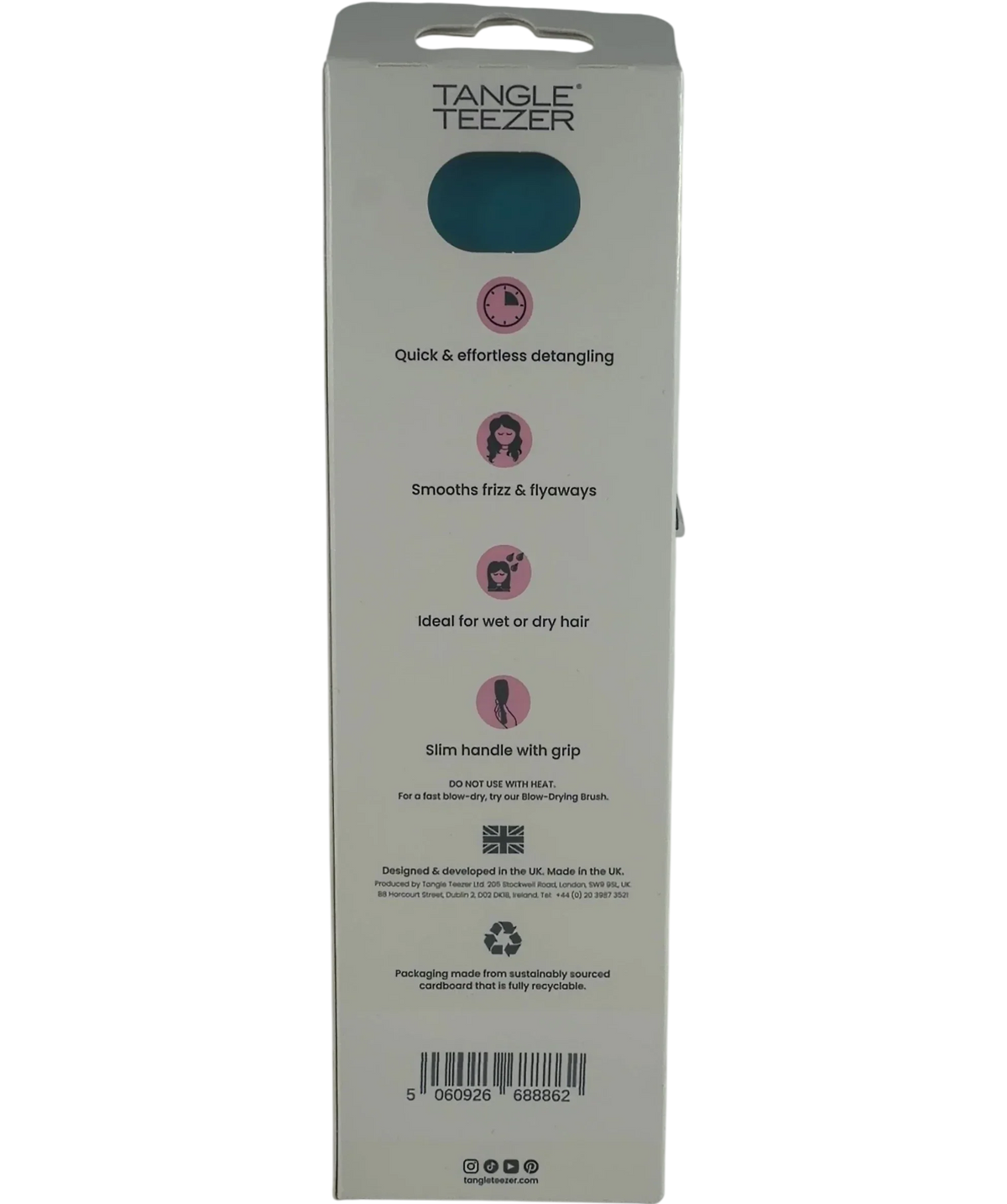 Tangle Teezer blue Tangle Teezer The Mini Ultimate Detangler Transformative Teal One Size — back