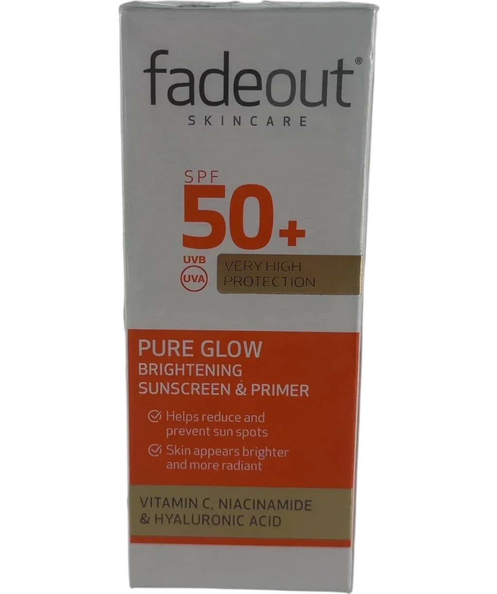 FADEOUT Fade Out Pure Glow Brightening Sunscreen & Primer SPF50+, size 50ml — front