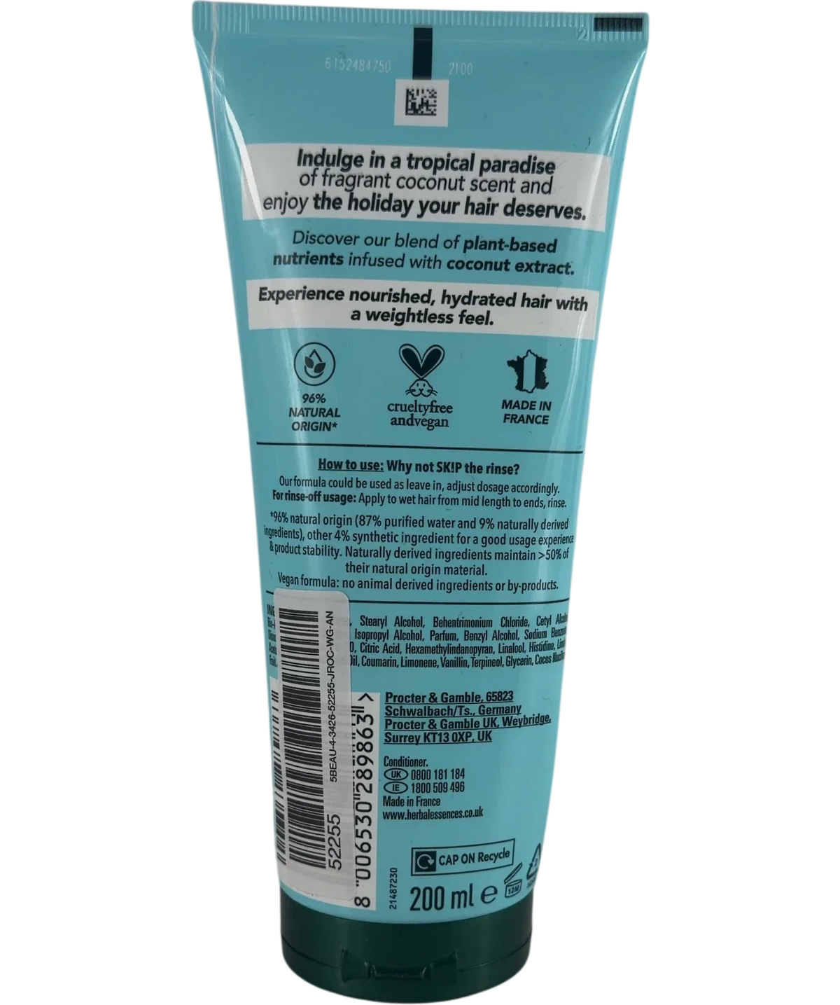 HERBAL ESSENCES Herbal Essences Fiji Lightweight Hydration Conditioner, size 200ml — back