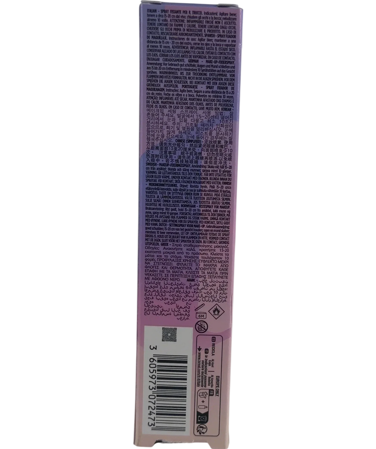 Urban Decay urban Decay All Nighter Setting Spray Natural Finish, size 30ml — back