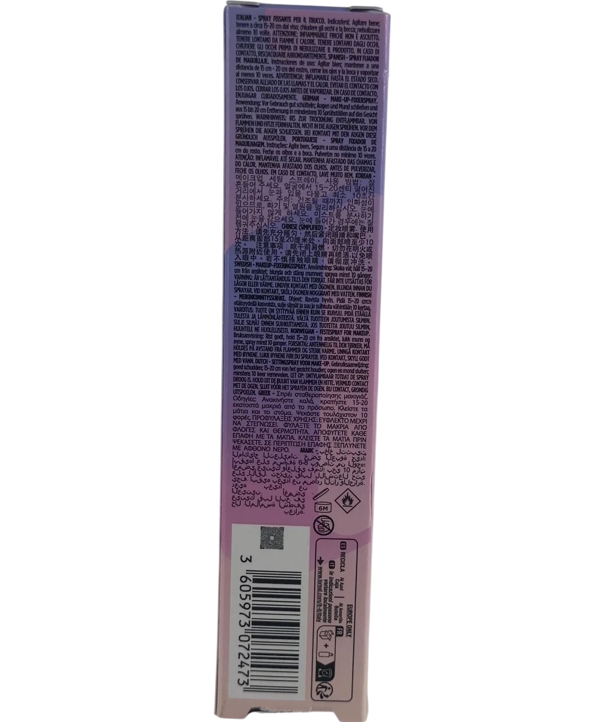 Urban Decay urban Decay All Nighter Setting Spray Natural Finish, size 30ml — back