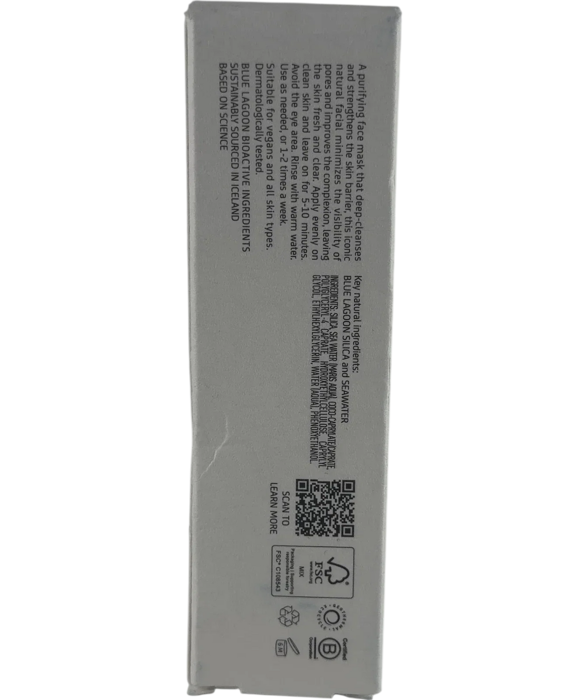 blue lagoon Blue Lagoon Iceland Silica Mud Mask, size 75g — back