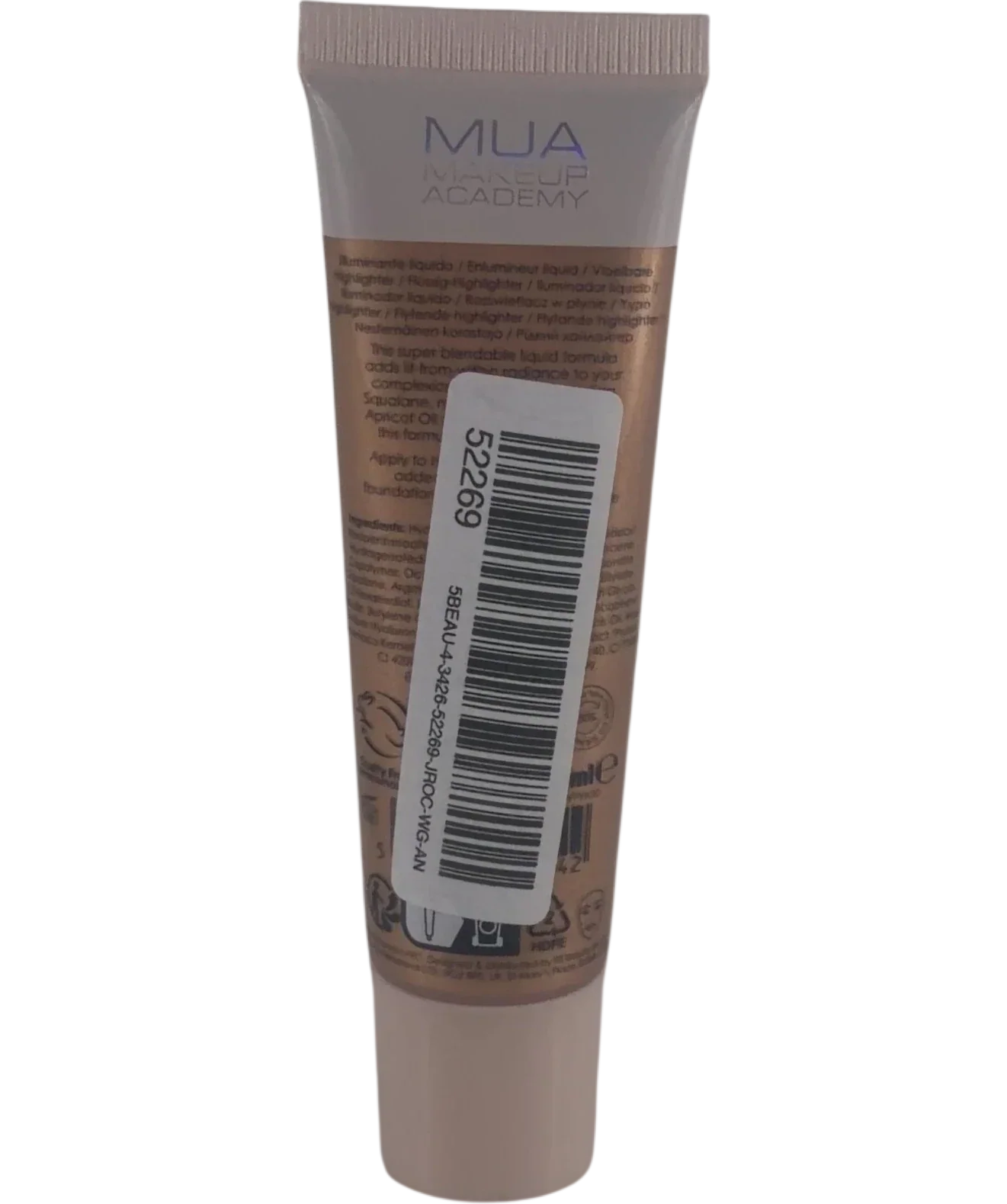 MUA golden goddess Glow Drops Liquid Highlighter Golden Goddess, size 30ml — back