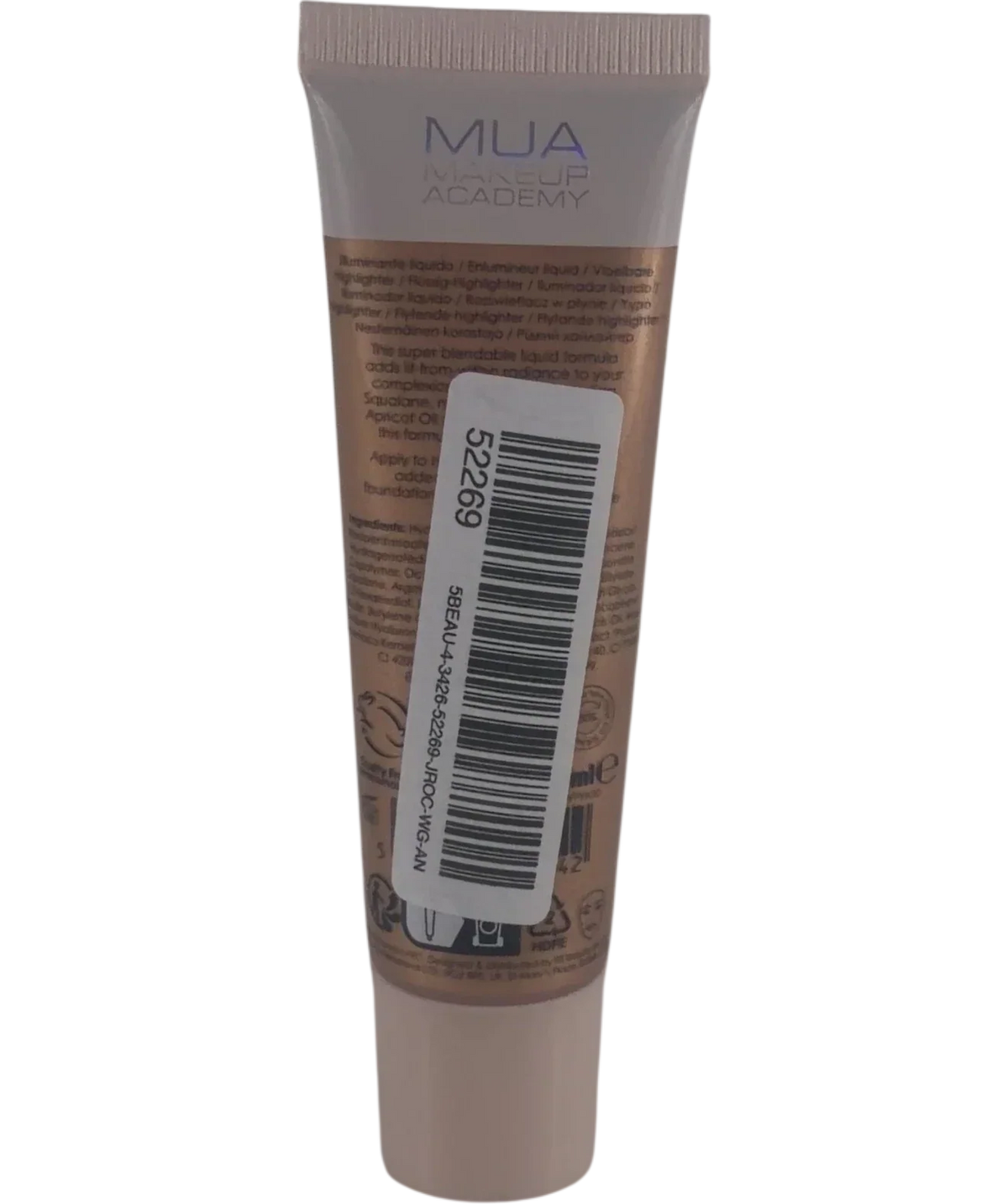 MUA golden goddess Glow Drops Liquid Highlighter Golden Goddess, size 30ml — back