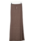 ASOS Brown DESIGN Polka Dot Mesh Column Maxi Skirt Chocolate Brown, size UK S — front