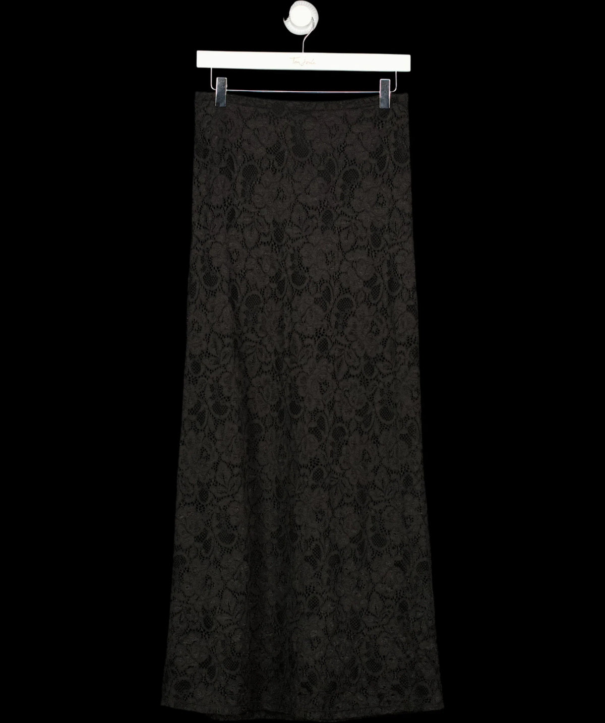 Charli Black Floral Lace Column Maxi Skirt Black, size UK S/M — detail