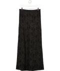 Charli Black Floral Lace Column Maxi Skirt Black, size UK S/M — front