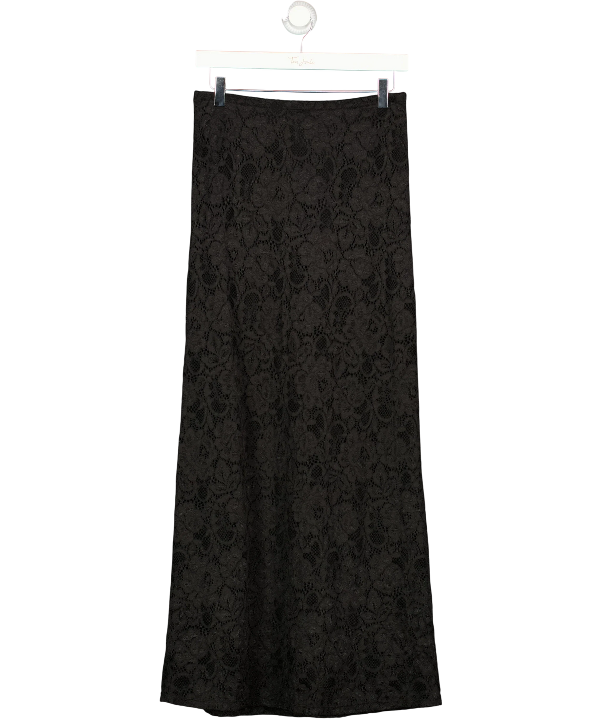 Charli Black Floral Lace Column Maxi Skirt Black, size UK S/M — front