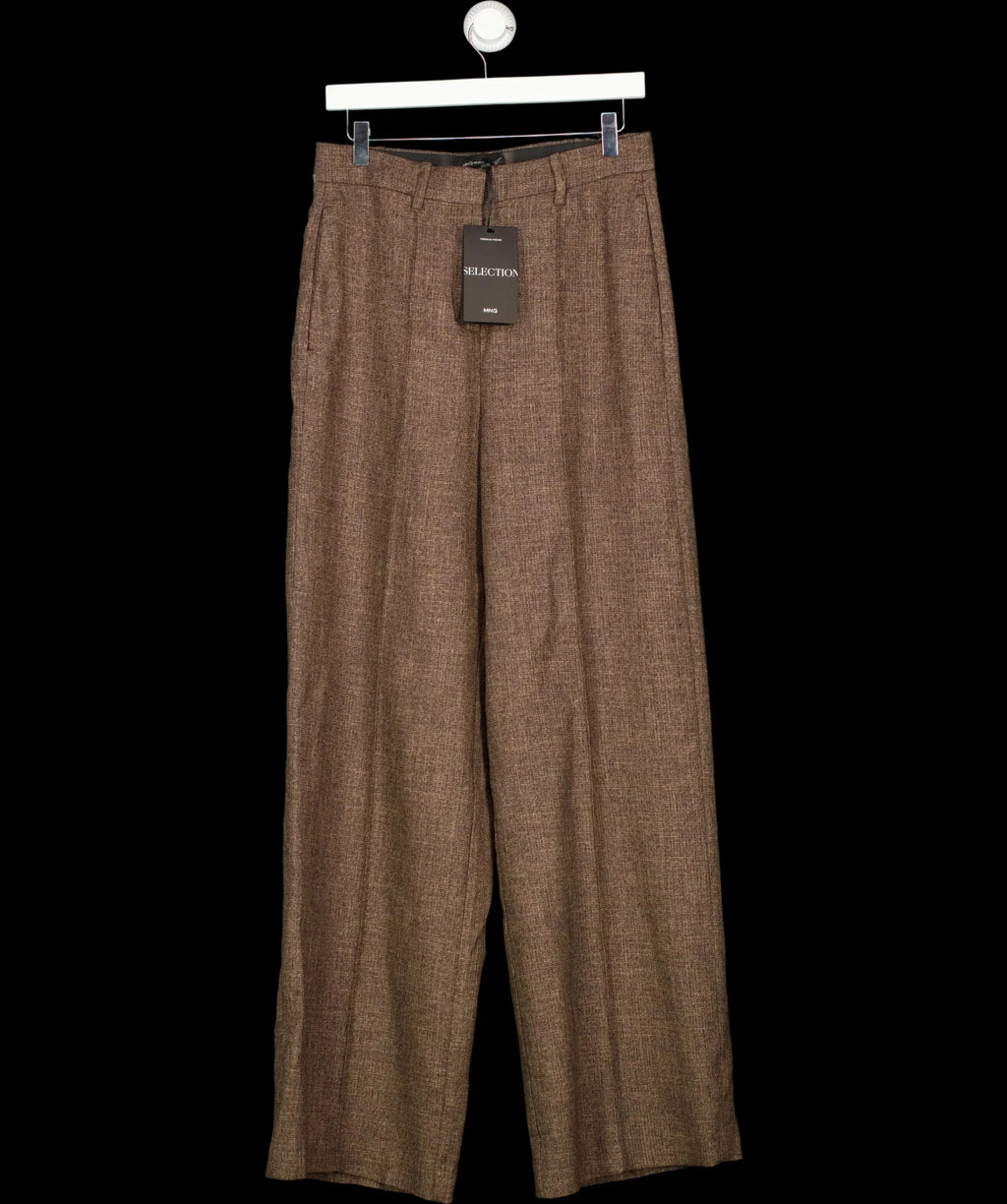 MANGO Brown Selection Flecked Suit Trousers Chocolate Brown EUR36, size UK 8 — detail