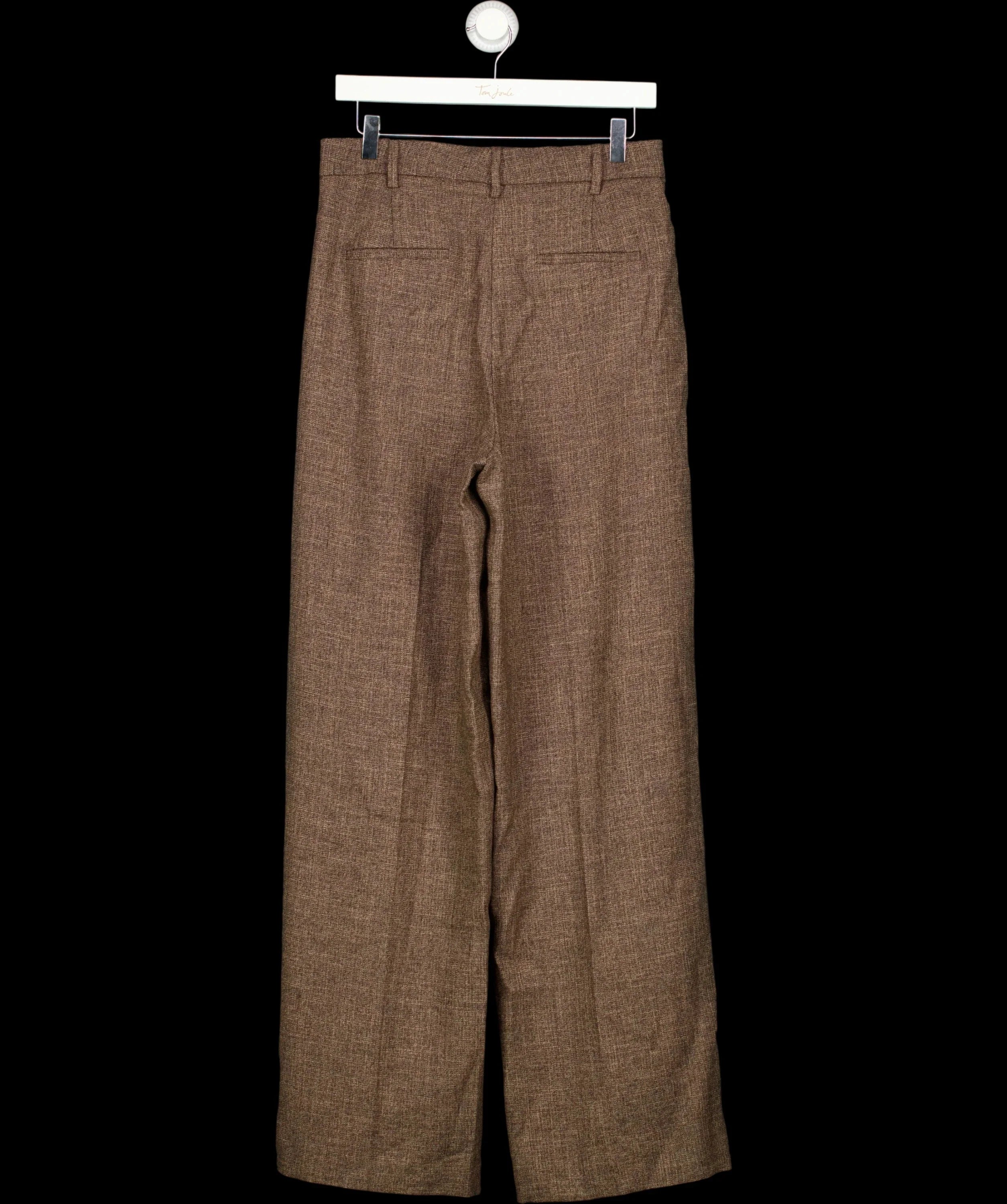 MANGO Brown Selection Flecked Suit Trousers Chocolate Brown EUR36, size UK 8 — label