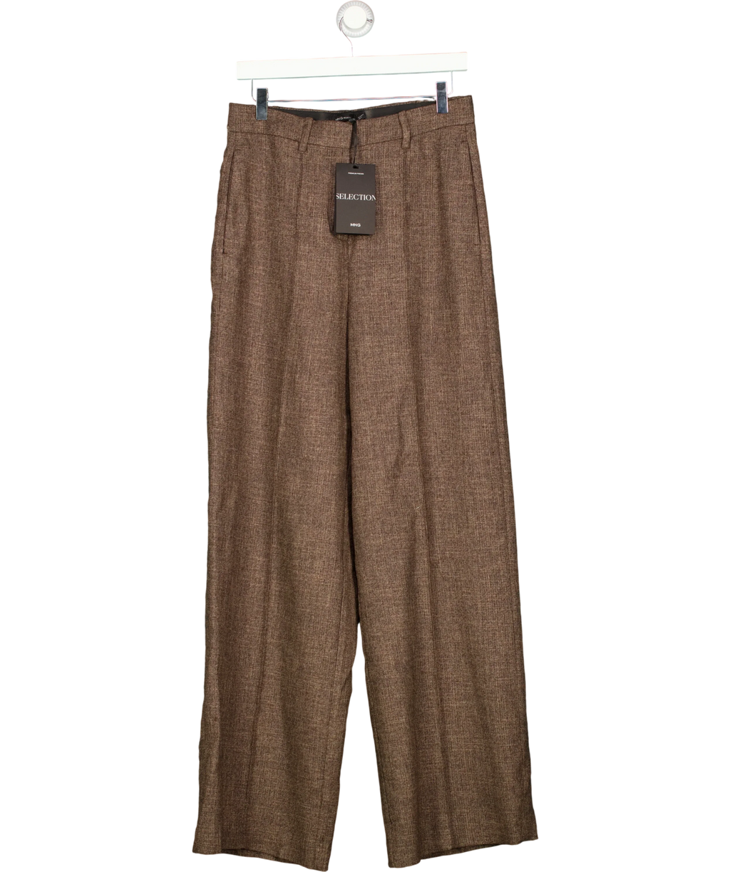 MANGO Brown Selection Flecked Suit Trousers Chocolate Brown EUR36, size UK 8 — front