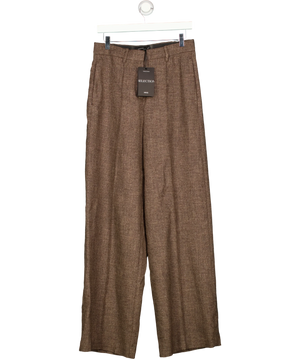 MANGO Selection Flecked Suit Trousers Chocolate Brown Eur36 UK 8