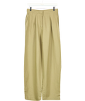 H&M Green Linen-Blend Barrel Trousers Sage Green, size UK 8 — front